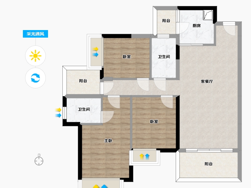 广东省-惠州市-奥园誉山湖-88.12-户型库-采光通风