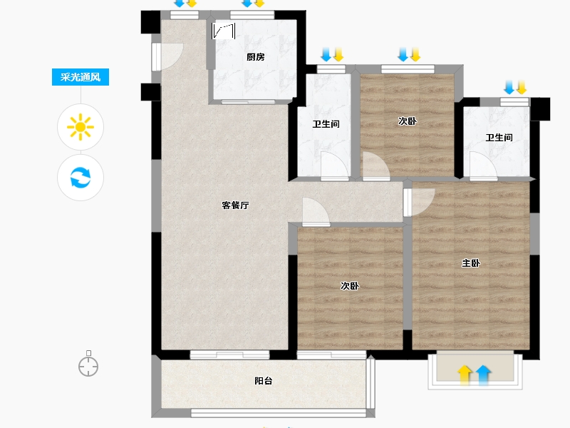 福建省-福州市-望海潮-87.01-户型库-采光通风