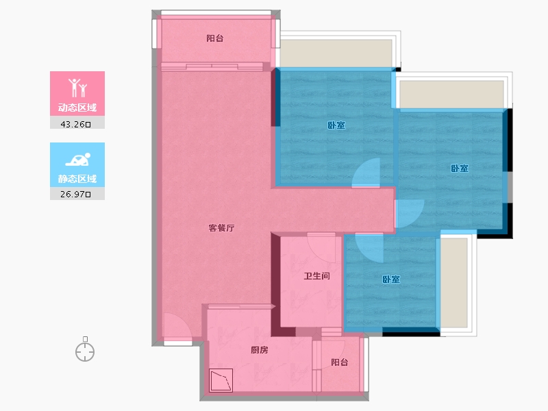 广东省-广州市-叠溪花园-62.00-户型库-动静分区