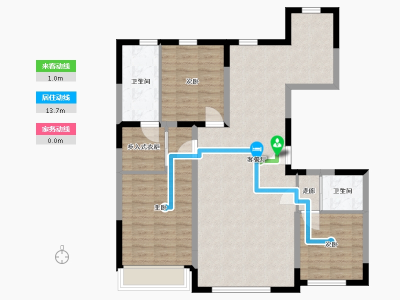 吉林省-长春市-良品柏宏筑福里-90.35-户型库-动静线