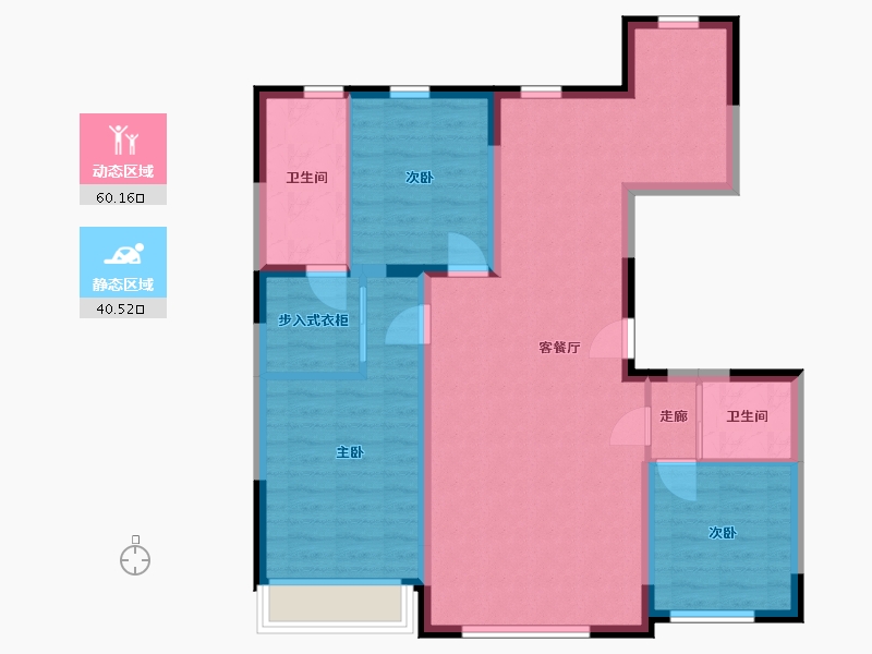 吉林省-长春市-良品柏宏筑福里-90.35-户型库-动静分区