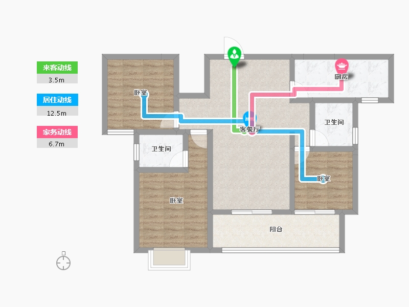 湖南省-常德市-大汉澧州龙城-88.67-户型库-动静线