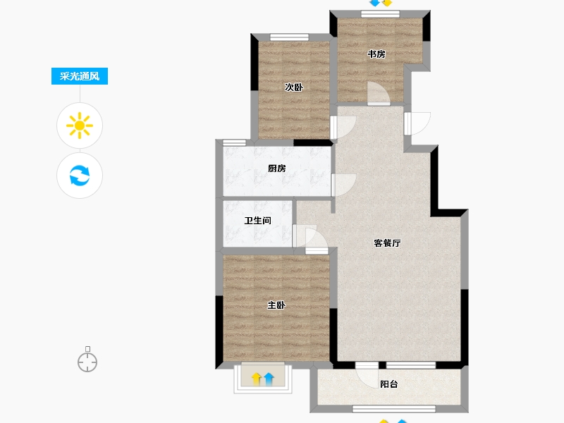 吉林省-长春市-逸品湖畔-81.04-户型库-采光通风