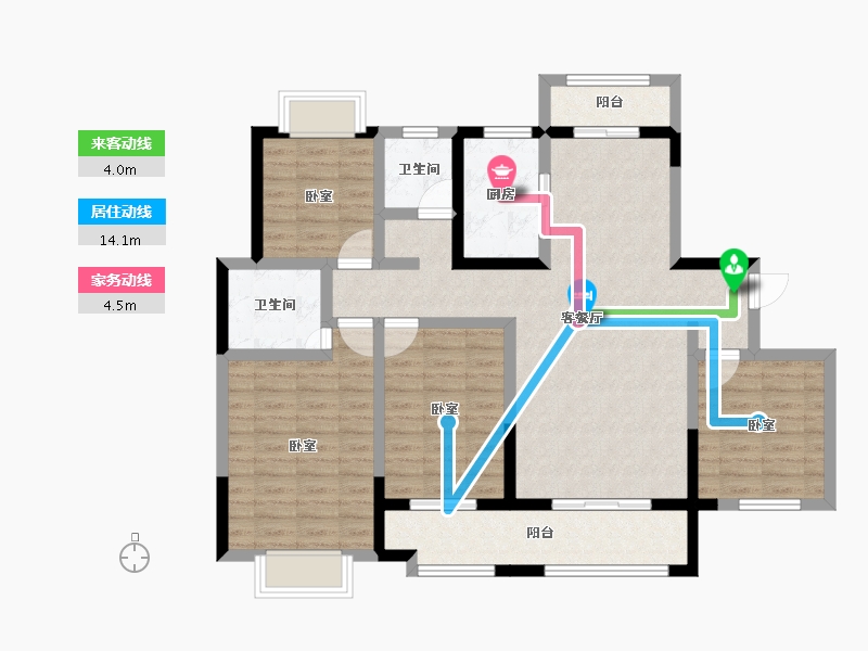 湖南省-常德市-大汉澧州龙城-106.12-户型库-动静线