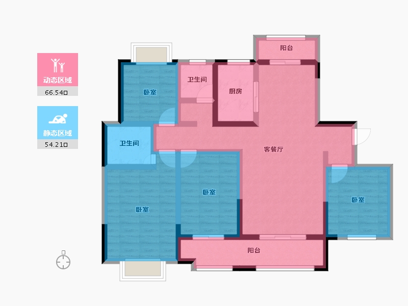 湖南省-常德市-大汉澧州龙城-106.12-户型库-动静分区