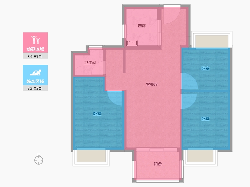 广东省-深圳市-万科中天宏远魅力之城-61.39-户型库-动静分区