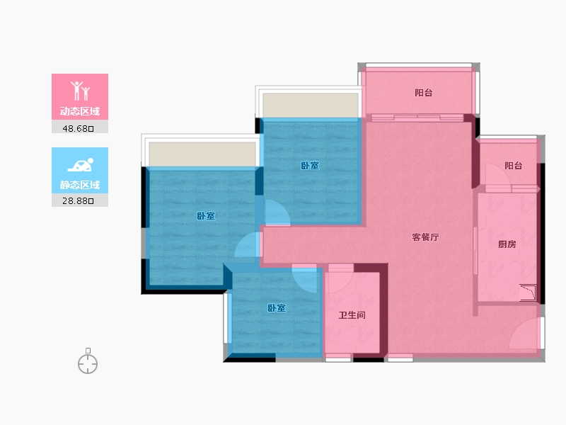 广东省-广州市-叠溪花园-68.00-户型库-动静分区