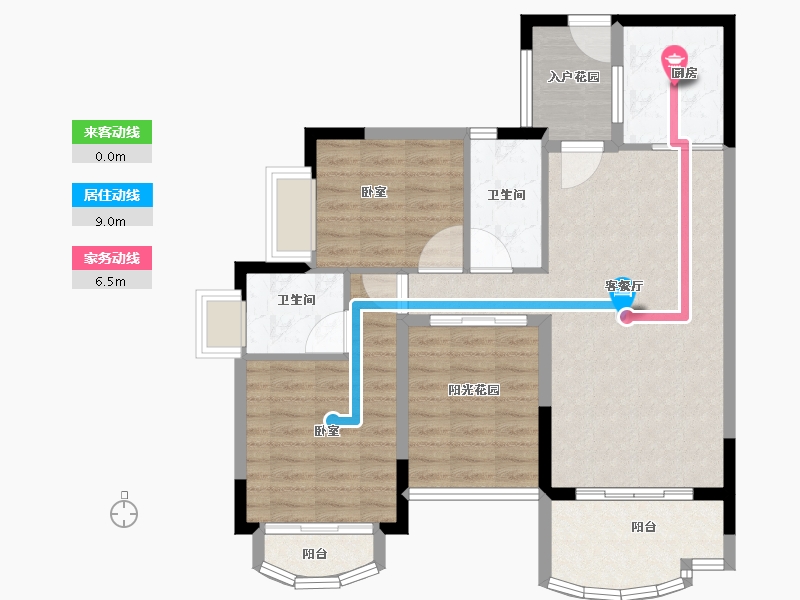 广东省-广州市-莱茵水岸-91.48-户型库-动静线