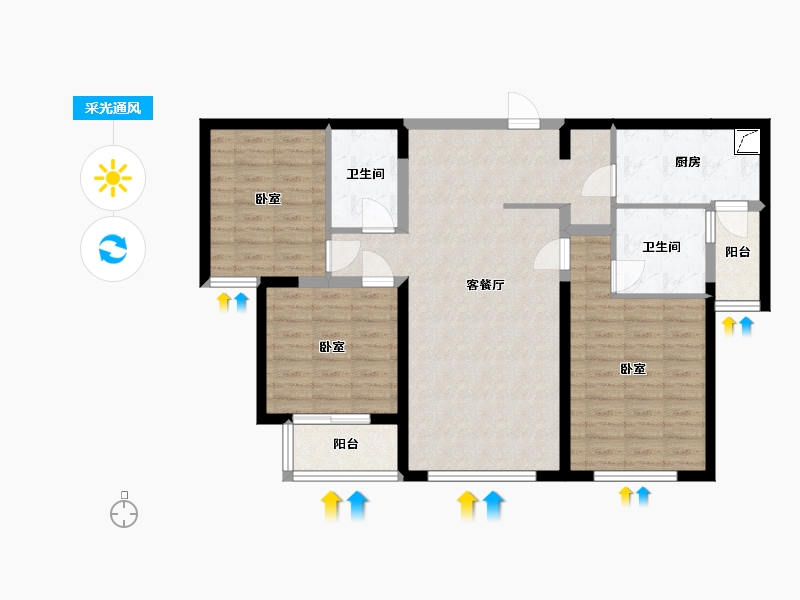 山西省-太原市-广电新景-95.13-户型库-采光通风