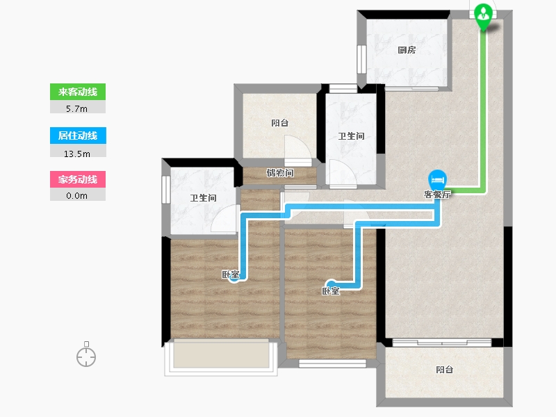 广东省-惠州市-碧桂园太东天熹-72.95-户型库-动静线