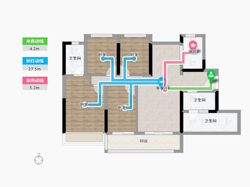 广东省-深圳市-万科四季花城-91.77-户型库-动静线