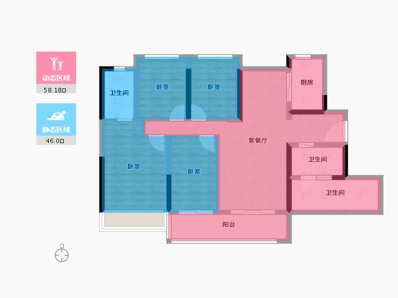 广东省-深圳市-万科四季花城-91.77-户型库-动静分区