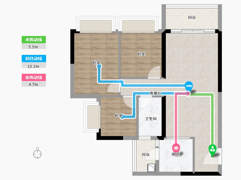 广东省-广州市-敏捷绿湖首府-70.87-户型库-动静线