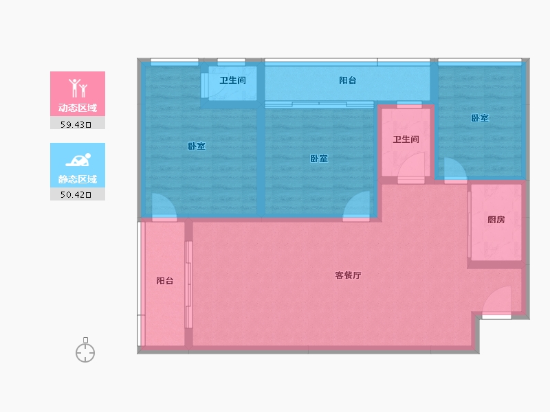 湖南省-怀化市-阳光水岸·南铁1品城-98.48-户型库-动静分区