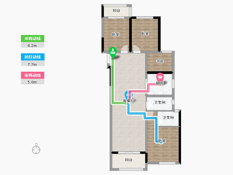 湖南省-长沙市-中海珑悦府-101.18-户型库-动静线