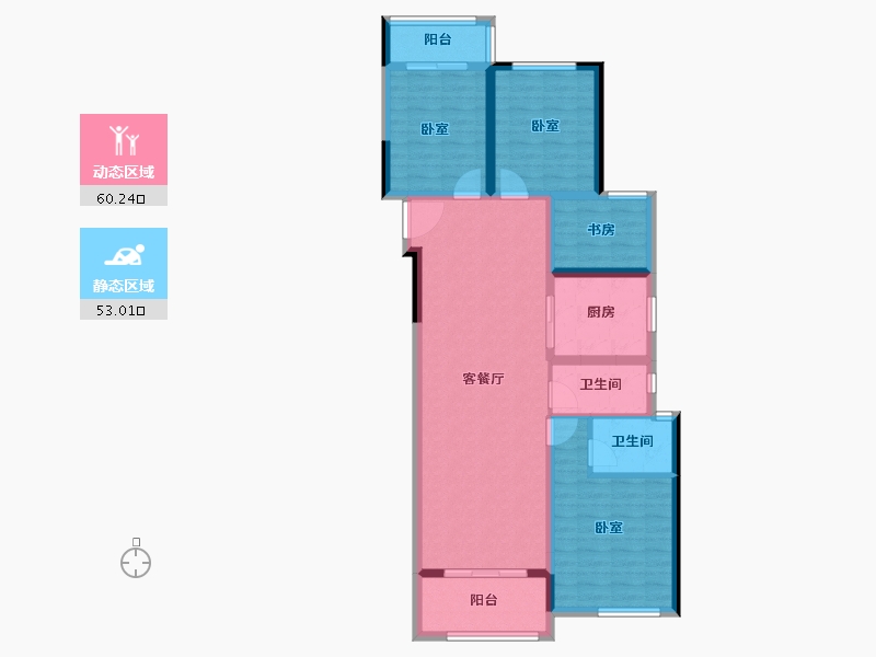 湖南省-长沙市-中海珑悦府-101.18-户型库-动静分区