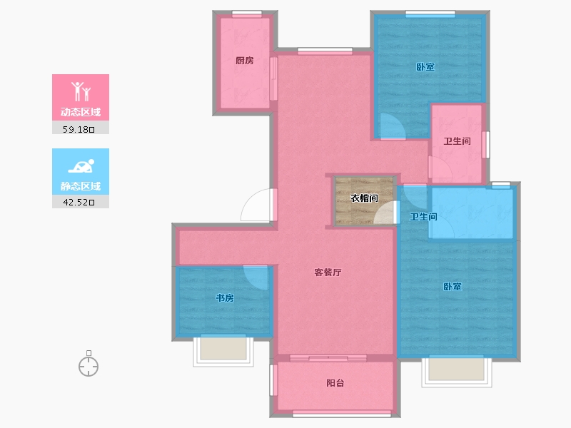 安徽省-黄山市-祥龙阳光绿洲-94.00-户型库-动静分区