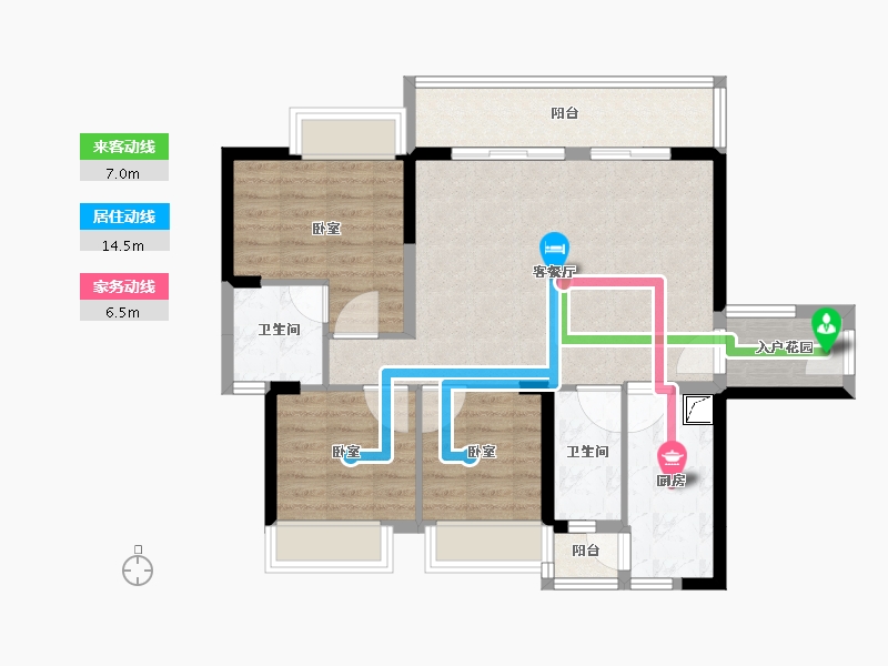 广东省-佛山市-海逸桃花源记-85.78-户型库-动静线