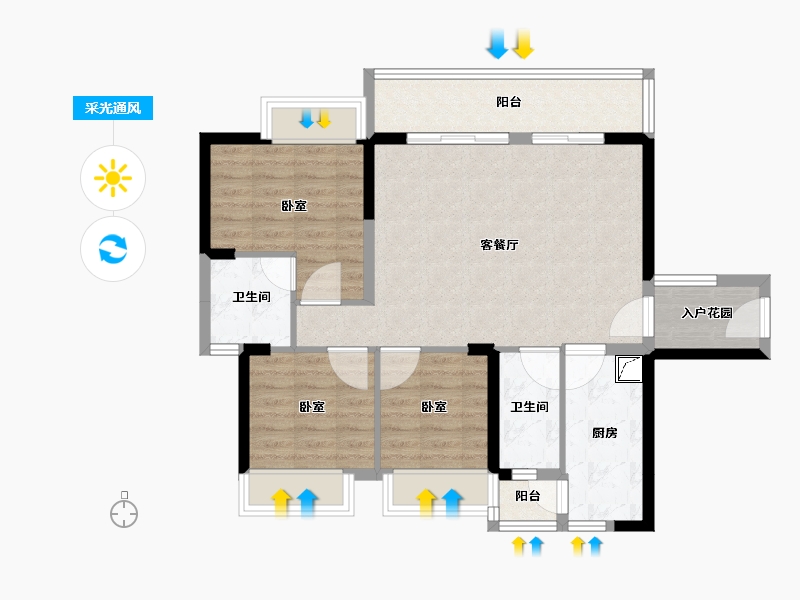 广东省-佛山市-海逸桃花源记-85.78-户型库-采光通风