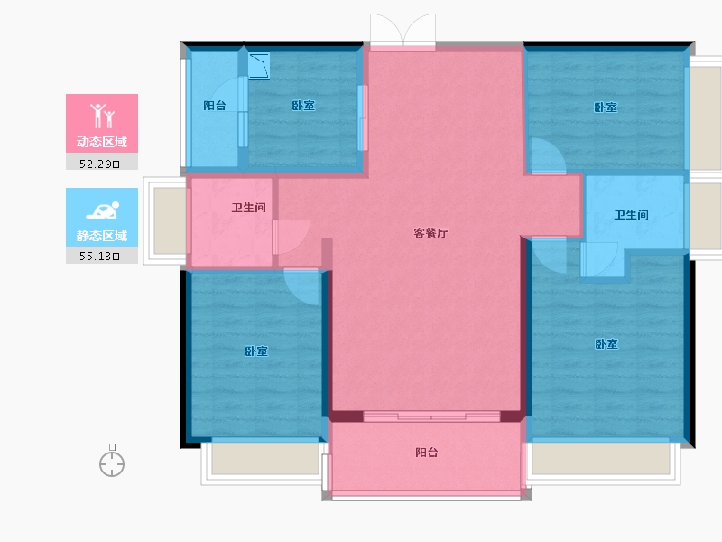 广东省-广州市-时代星英御岛-96.62-户型库-动静分区