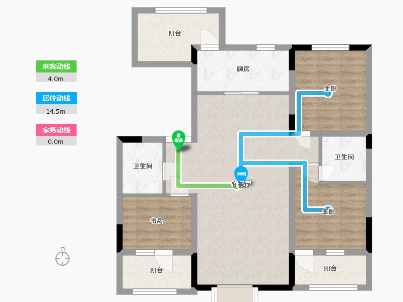 吉林省-长春市-富腾御湖壹号院-94.13-户型库-动静线