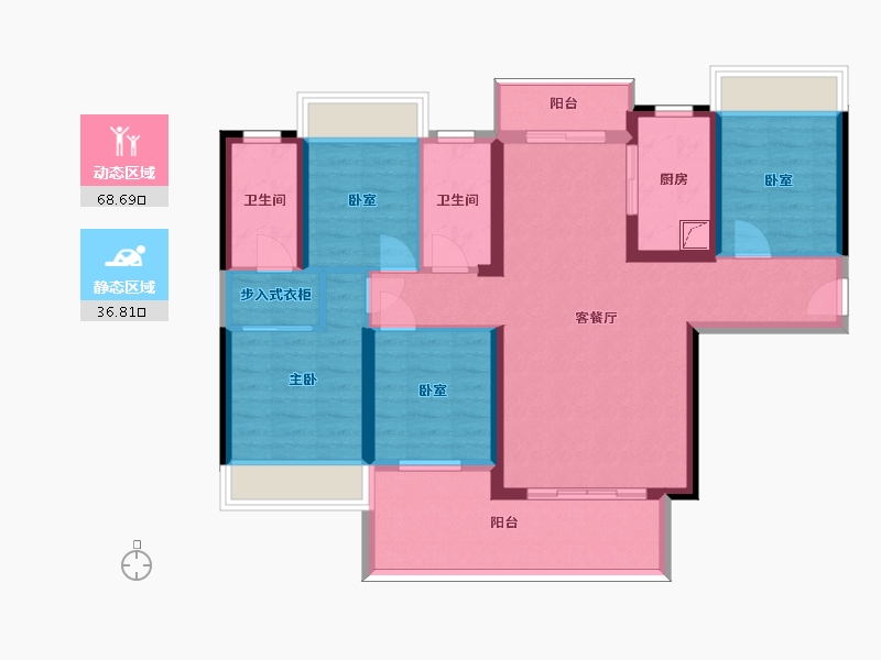 广东省-惠州市-海伦堡·熙岸-93.03-户型库-动静分区