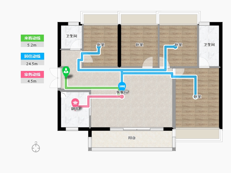 广东省-广州市-时代花城-95.23-户型库-动静线