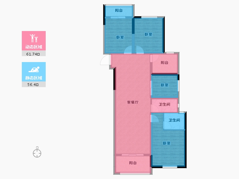 湖南省-长沙市-中海珑悦府-106.00-户型库-动静分区