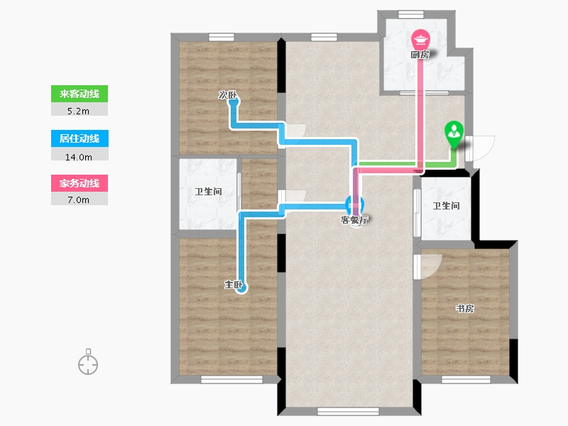 吉林省-长春市-吉盛碧海华庭-98.02-户型库-动静线