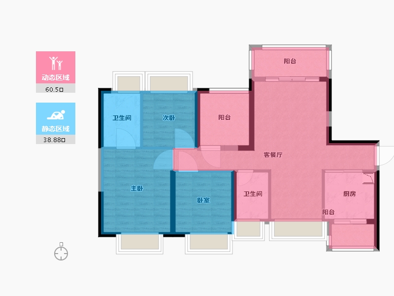 广东省-广州市-宏宇天御江畔-88.01-户型库-动静分区