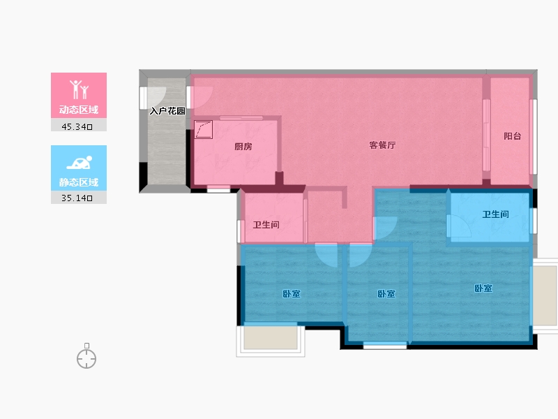 广东省-佛山市-翡翠西江-76.00-户型库-动静分区