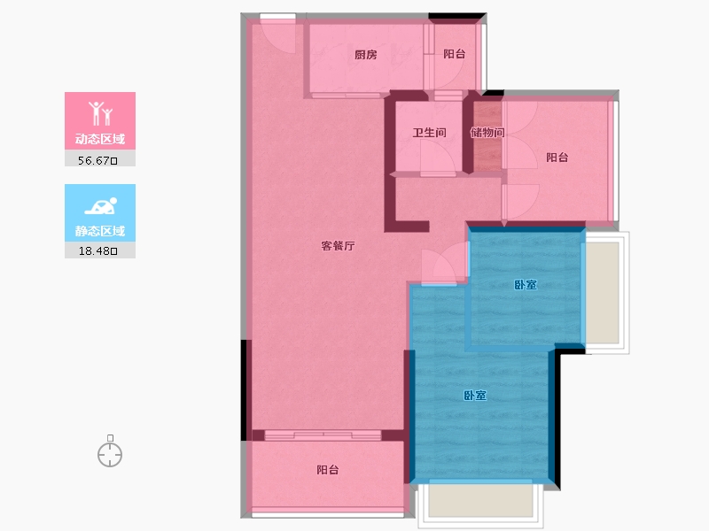 广东省-惠州市-骏宏花园-66.38-户型库-动静分区