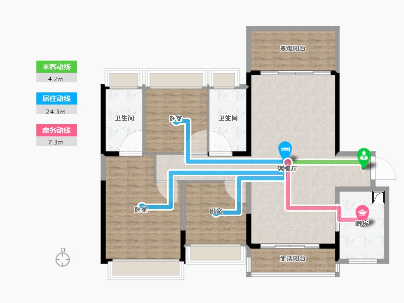 广东省-湛江市-山湖海·奥园江山府-132.04-户型库-动静线