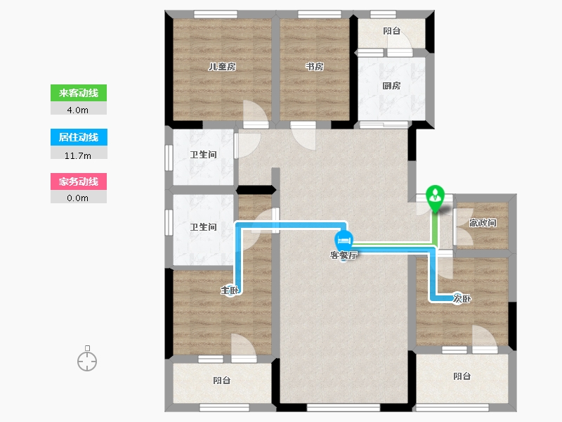 吉林省-长春市-富腾御湖壹号院-99.04-户型库-动静线