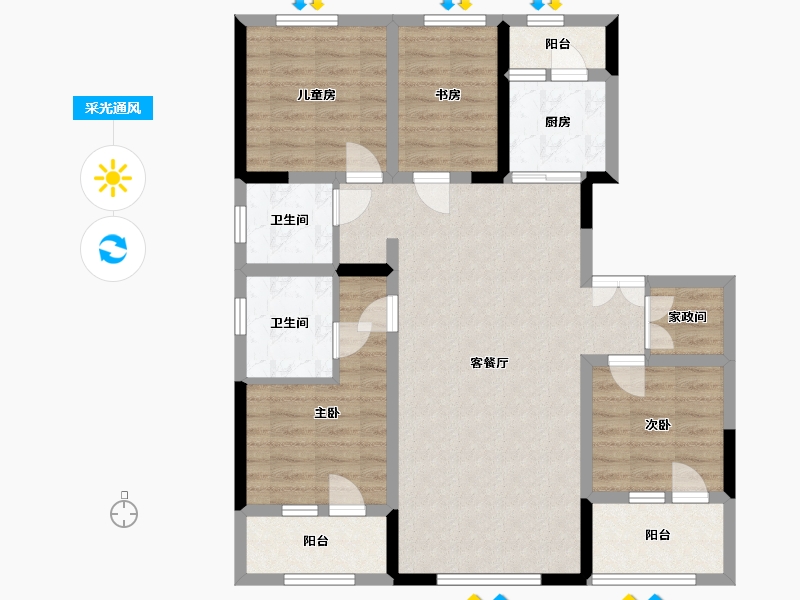 吉林省-长春市-富腾御湖壹号院-99.04-户型库-采光通风