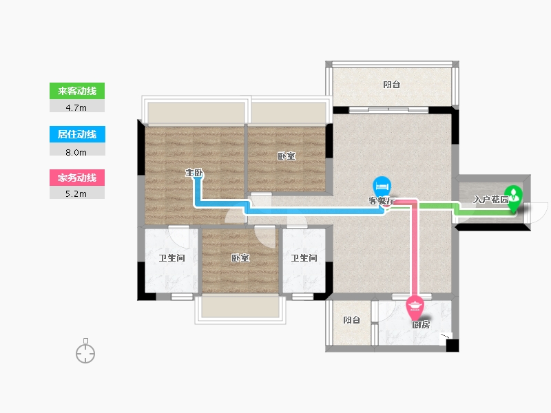 广东省-广州市-巴厘天地上苑-80.14-户型库-动静线