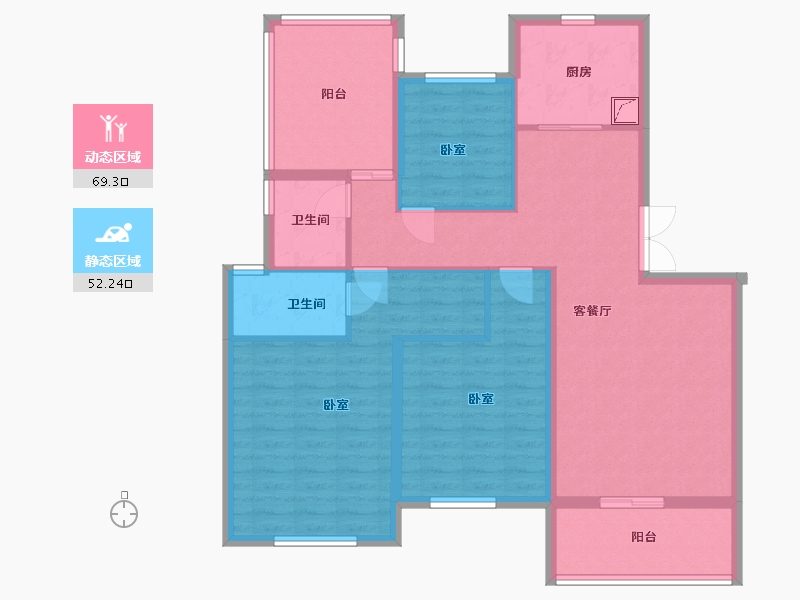 湖北省-孝感市-盛世豪庭-108.94-户型库-动静分区