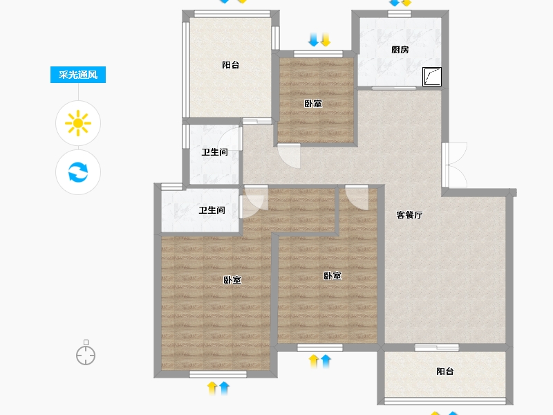 湖北省-孝感市-盛世豪庭-108.94-户型库-采光通风