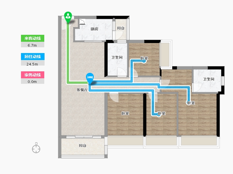 广东省-广州市-叠溪花园-102.00-户型库-动静线