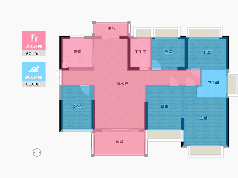 广东省-广州市-时代星英御岛-115.88-户型库-动静分区