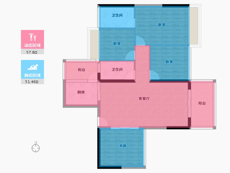 广东省-湛江市-龙溪豪庭-98.43-户型库-动静分区