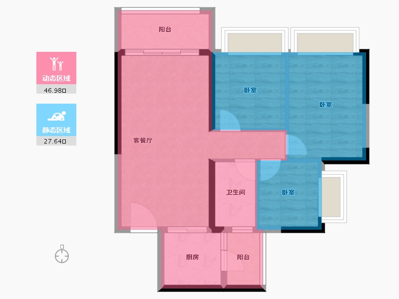 广东省-广州市-敏捷绿湖首府-66.67-户型库-动静分区