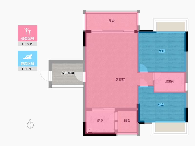 广东省-广州市-巴厘天地上苑-59.41-户型库-动静分区