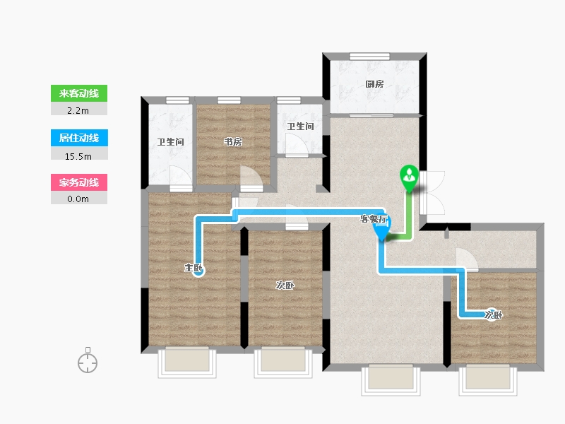 吉林省-长春市-融汇中央广场-95.15-户型库-动静线