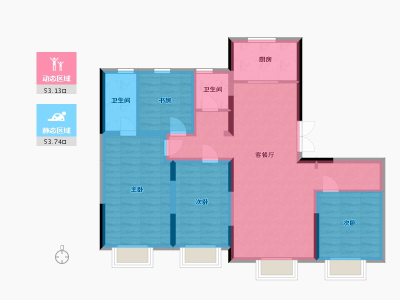 吉林省-长春市-融汇中央广场-95.15-户型库-动静分区