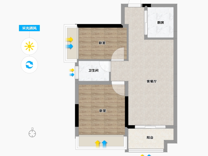 广东省-肇庆市-海晟花园-62.00-户型库-采光通风