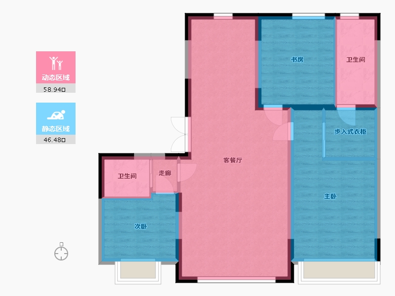 吉林省-长春市-良品柏宏筑福里-95.41-户型库-动静分区