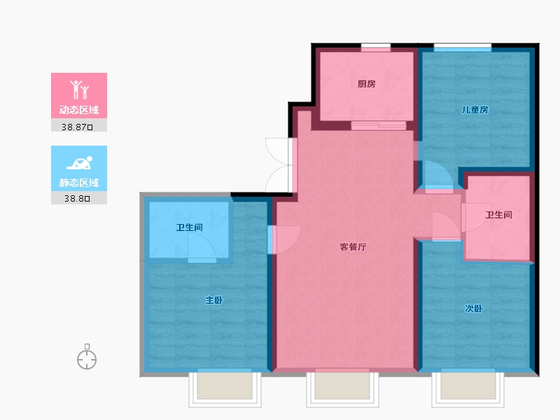 吉林省-长春市-融汇中央广场-68.94-户型库-动静分区