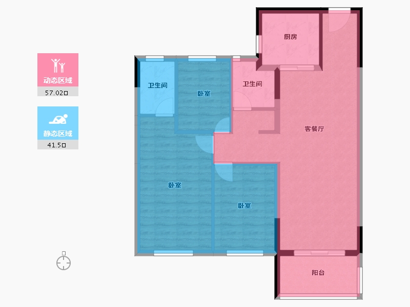 湖南省-长沙市-中海珑悦府-89.02-户型库-动静分区