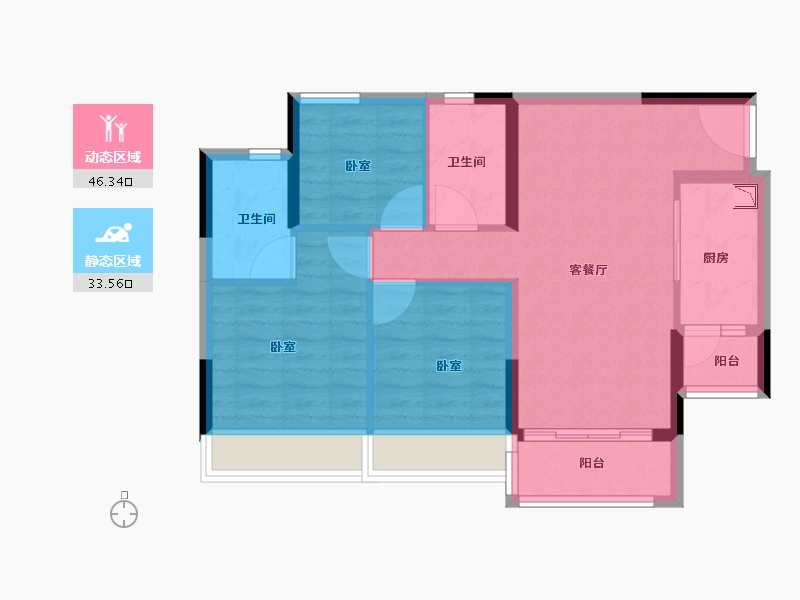 广东省-广州市-叠溪花园-71.00-户型库-动静分区